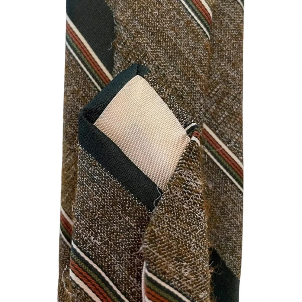 Don Loper Beverly Hills Men's Classic Neck Tie Brown Retro Stripe Polyester